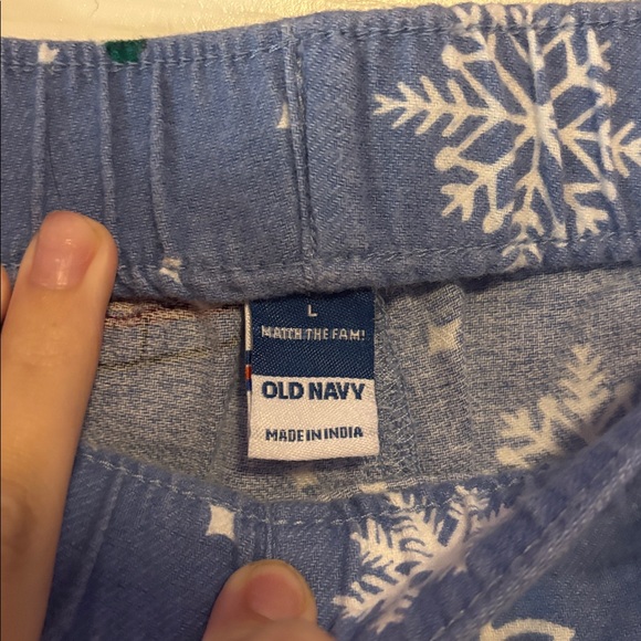 Old Navy Blue Polar-bear Snowflake pj pants size large - Picture 3 of 5
